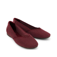 Womens Gemma Flat Burgundy Engineered Knit