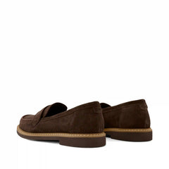 Womens Marie Loafer Chocolate Brown Deco Stich Suede