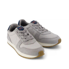 TRVL LITE Retro Runner Kids Sneaker Water Repellent Drizzle Grey Vintage Twill