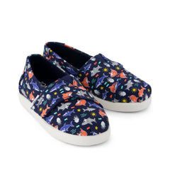 Alpargata Classic Toddler Shoe Navy Glow in the Dark Shark Friends