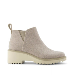 Maude Natural Shimmer Twill Wedge Boot