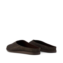 Womens Amelia Mule Chocolate Brown Metallic Suede