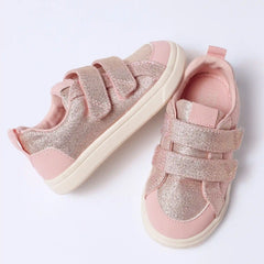 Cruz Double Strap Toddler Sneaker Pink Quartz Iridescent Woven