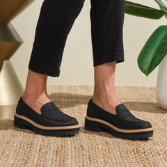 Cara Black Leather Loafer