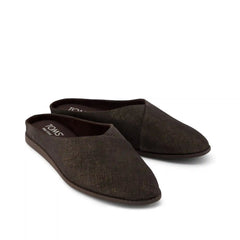 Womens Amelia Mule Chocolate Brown Metallic Suede