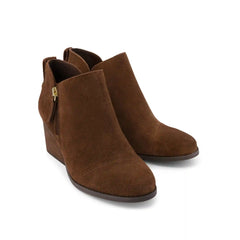 Womens Goldie Wedge Ankle Bootie Hot Cocoa Suede