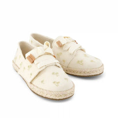 Carolina Lace-Up Kids Espadrille Metallic Embroidered Palm Trees