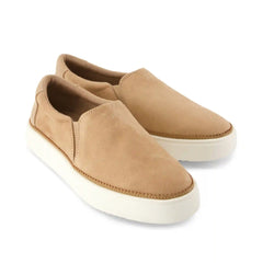 Womens Emily Slip On Sneaker Taupe Premium Microfiber Suede