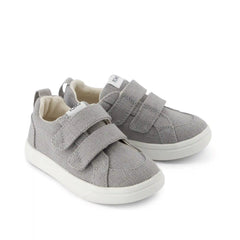 Cruz Double Strap Drizzle Grey Heritage Canvas Toddler Sneaker