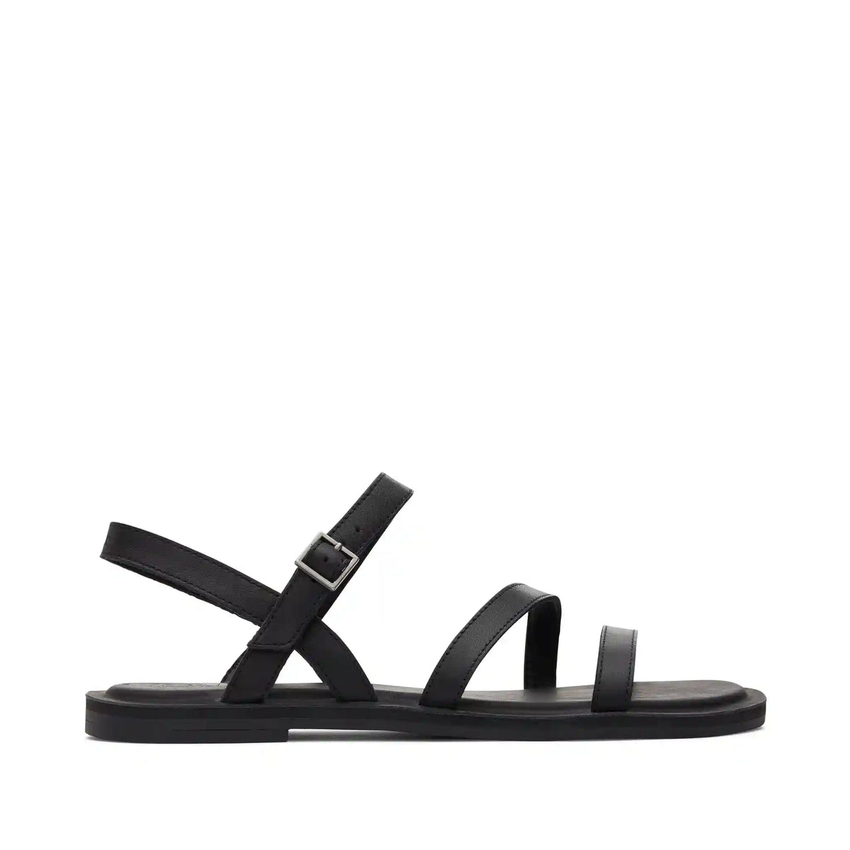 Kira Black Leather Strappy Sandal