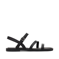 Kira Black Leather Strappy Sandal