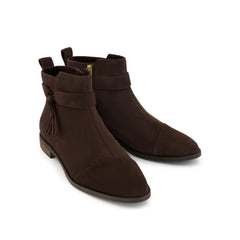 Womens Stacey Ankle Bootie Chocolate Brown Suede