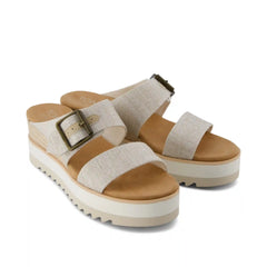 Diana Mule Buckle Wedge Sandal Natural Yarn Dye