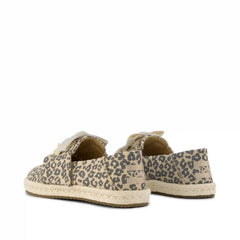 Carolina Lace-Up Kids Espadrille Natural Leopard Print