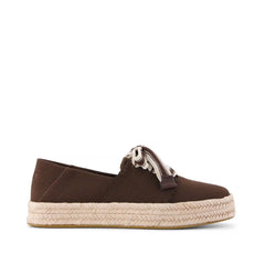Womens Carolina Lace-Up Espadrille Hot Cocoa Deco Stitch