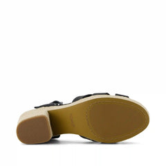 Majorca Rope Strappy Platform Sandal Black Leather