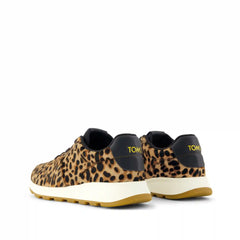 Womens TRVL LITE Retro Runner Sneaker Brown Sugar Leopard Print Hair Leather