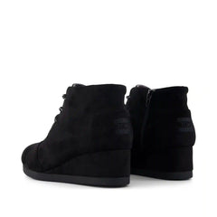 Black Microsuede Desert Wedge Kids Boot