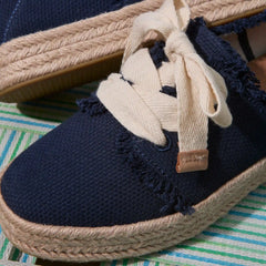 Womens Carolina Lace-Up Espadrille Navy Fray