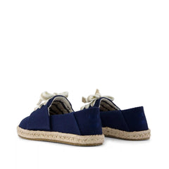 Carolina Lace-Up Kids Espadrille Navy Beachside Woven