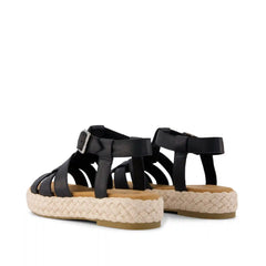 Womens Jac Fisherman Sandal Black Leather