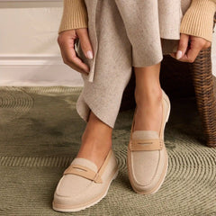 Womens Marie Loafer Natural Textile