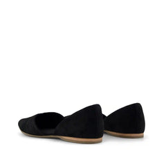 Womens Gemma D'Orsay Flat Black Croc Microsuede