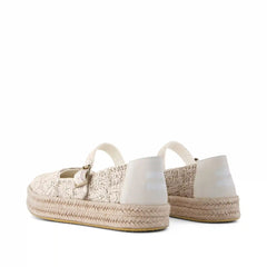 Womens Carolina Mary Jane Espadrille Undyed Floral Raffia