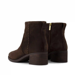 Womens Delilah Heeled Boot Water Repellent Chocolate Brown Suede