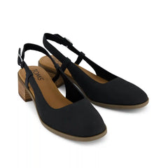 Womens Jaclyn Slingback Heel Black Nubuck Leather