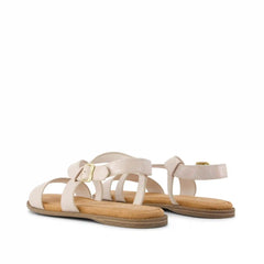 Womens Mar Strappy Sandal Champagne Shimmer Suede
