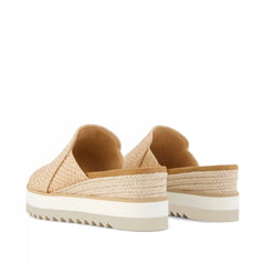 Womens Diana Mule Wedge Sandal Natural Metallic Raffia