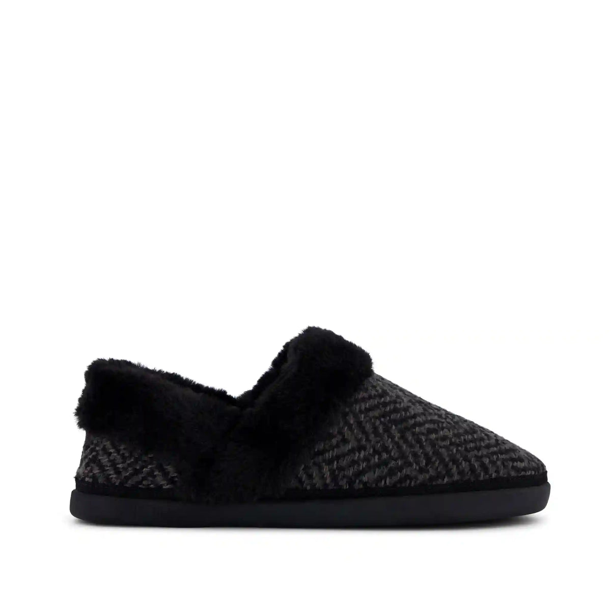 Womens Oslo Convertible Slipper Black Herringbone