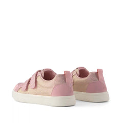 Cruz Double Strap Kids Sneaker Pink Quartz Iridescent Woven
