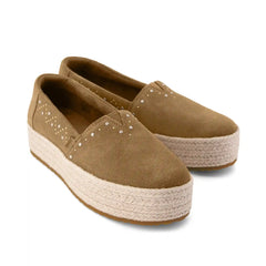 Womens Valencia Platform Espadrille Toffee Suede