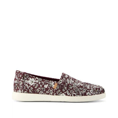 Womens Alpargata Plus Burgundy Floral Print