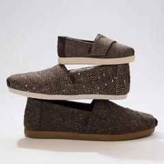 Mens Alpargata Classic Chocolate Brown Flecked Tweed