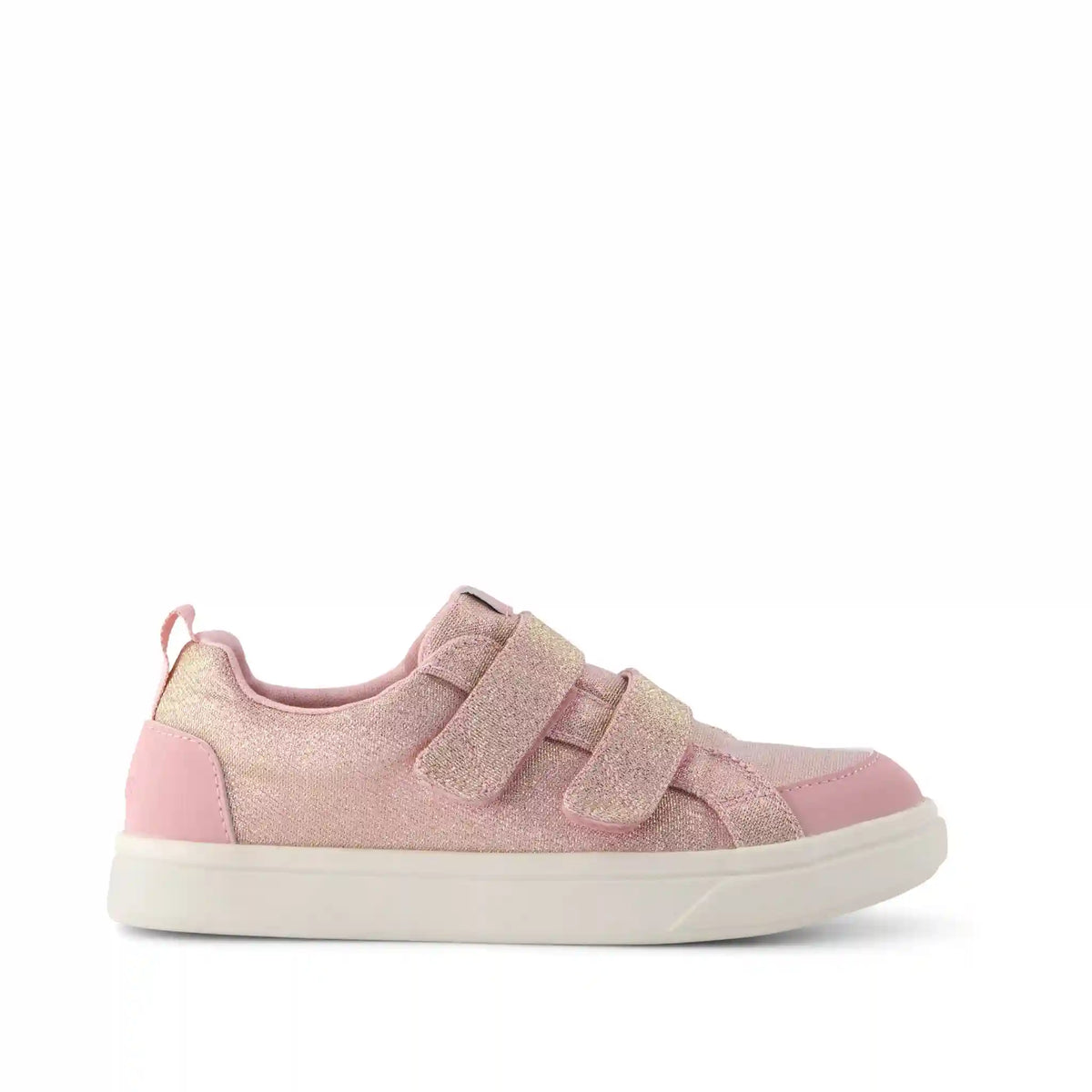 Cruz Double Strap Kids Sneaker Pink Quartz Iridescent Woven