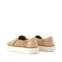 Womens Emily Slip On Sneaker Taupe Premium Microfiber Suede