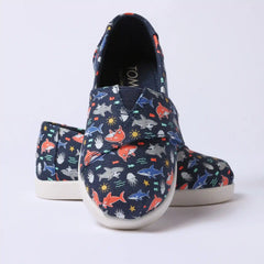 Alpargata Classic Toddler Shoe Navy Glow in the Dark Shark Friends