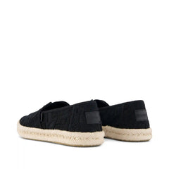 Womens Alpargata Rope 2.0 Espadrille Black Floral Crochet