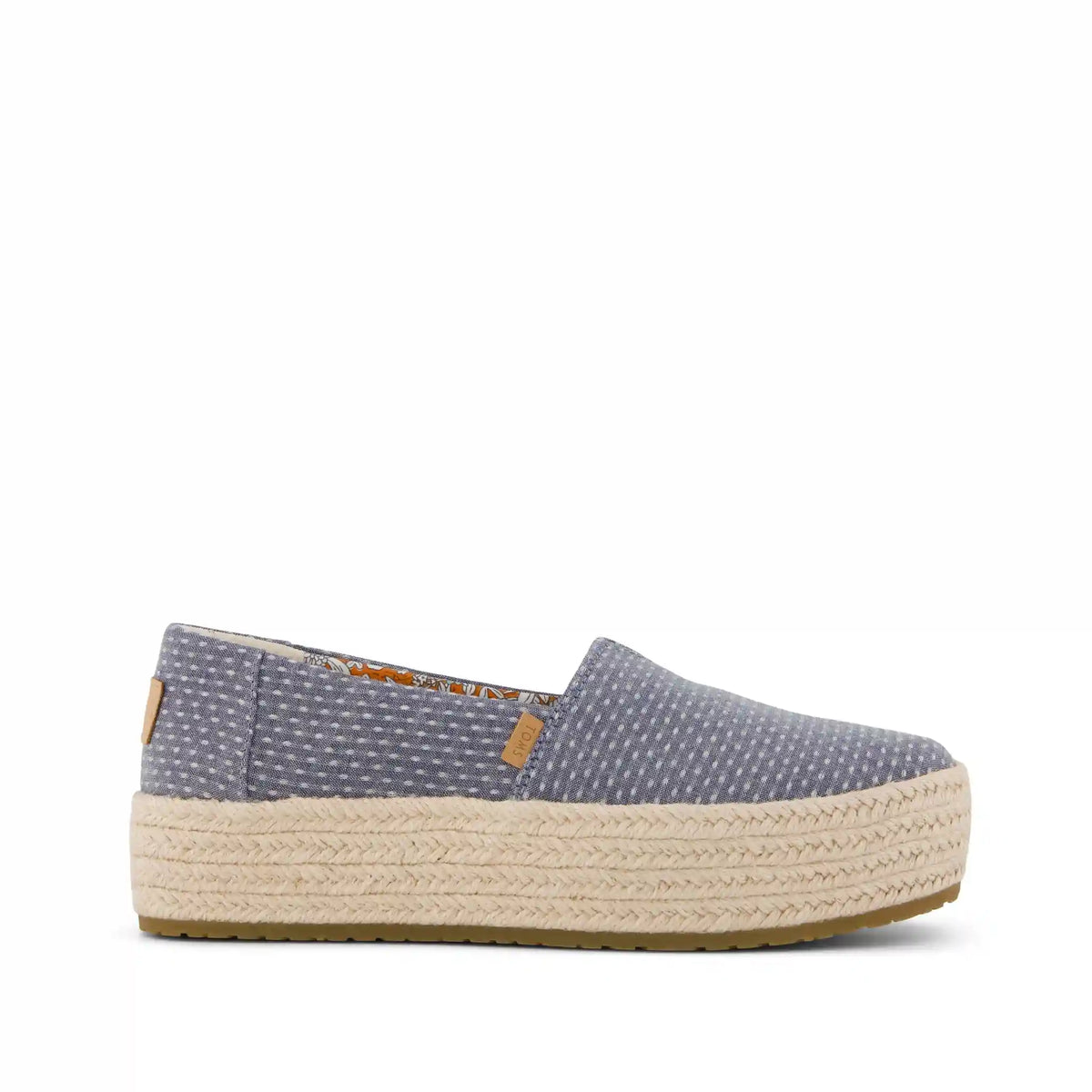 Womens Valencia Platform Espadrille Niagara Mist Chambray Dot