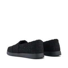 Womens Alpargata Plus Black Metallic Faux Fur