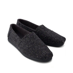 Mens Alpargata Classic Black Flecked Tweed