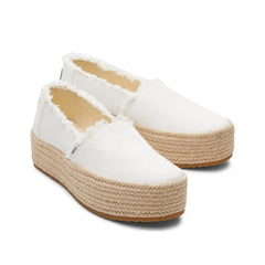 Valencia White Canvas Platform Espadrille