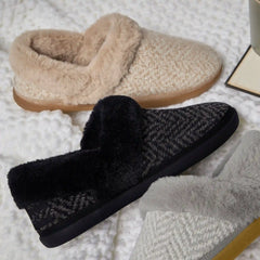 Womens Oslo Convertible Slipper Black Herringbone