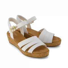 Womens Julia Wedge Sandal Woven White