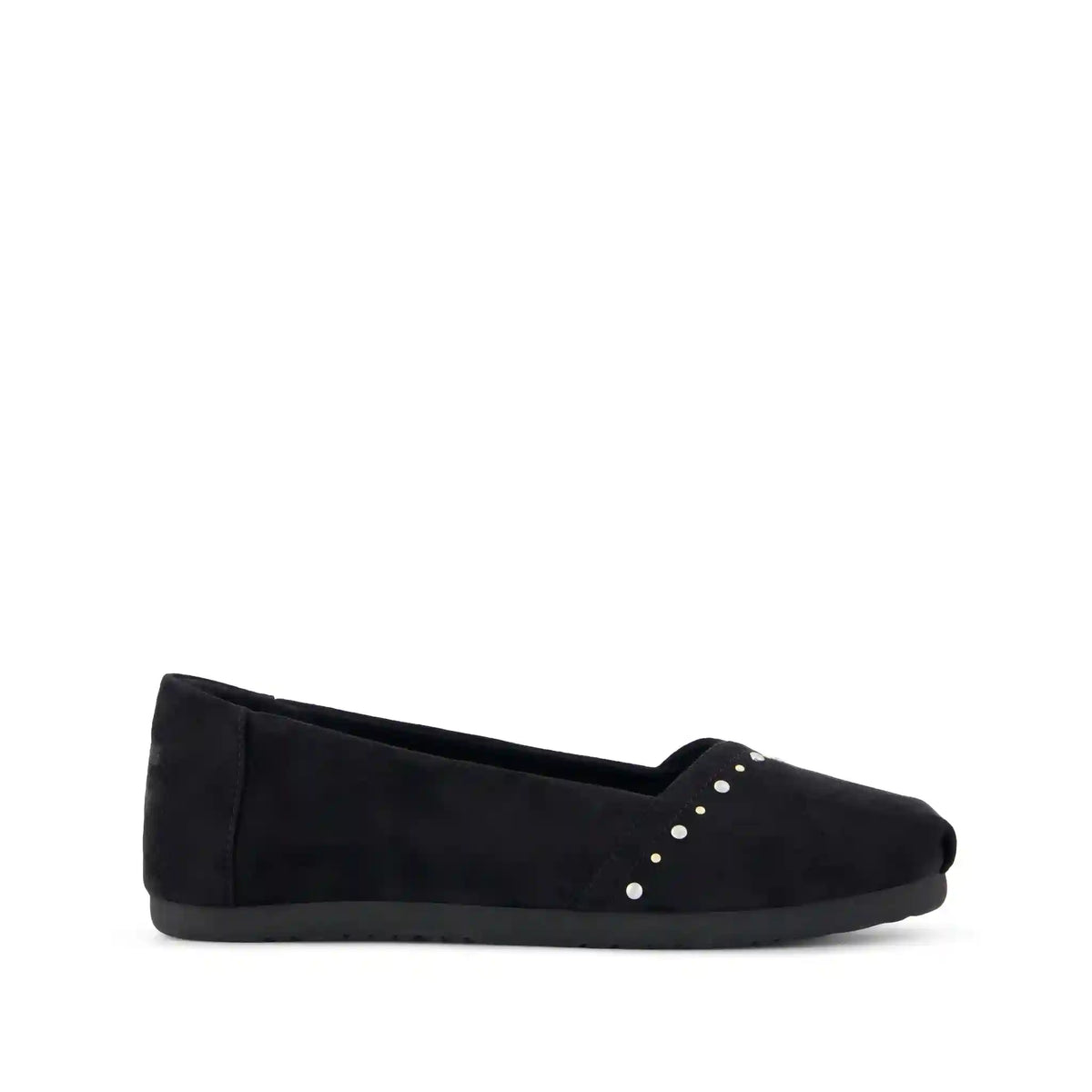 Womens Alpargata Ballet Flat Black Microsuede